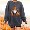 Kadın Hoodies Kadın Sweatshirt Gevşek Kabak Baskı Crewneck Uzun Kollu Basit Basic Pullover Top Ropa De Mujer Moletom