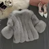 Moda Pelliccia di coniglio e procione artificiale Giacche di vera pelle lavorata a maglia Cappotto lungo di visone Manica da donna Soffice pelliccia sintetica Cappotti corti spessi Cappotto di pelliccia Cappotto invernale