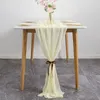 Table Runner 10Pcs 70*300CM Chiffon Table Runner 10Ft Long Sheer Gauze Wedding Table Cover Party Bridal Shower Dining Table Decorations 230824