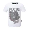 PLEIN BEAR T-SHIRT Hommes Designer T-shirts Marque Vêtements Strass PP Crânes Hommes T-SHIRT COL ROND SS SKULL Hip Hop Tshirt Top Tees 16616