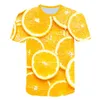 T-shirts voor heren Citroen Aardbei Druif Fruit Print 3D-printen T-shirt en damesmode Fun Casual korte mouw Zomer Est