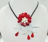 Choker Amazingly Beautiful. Special Price. Red Coral Flower Necklace 18"