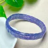 Bangle Natural Tanzanite Bransoletka ręcznie robiona krystaliczna kwarc biżuterii rozciąganie mody dzieci prezent urodzinowy 1pcs