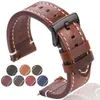 Titta på band Oil Wax Cow Leather Watchband för Galaxy 3 4 5 Rem män tjocka 7 färger handledsband 18mm 20mm 22mm 24mm bälte 230825