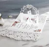 Cartes de voeux 10pcs européen découpé au laser carte d'invitation de mariage 3D triple dentelle coeur élégant fête faveurs décoration 230824