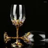 Wine Glasses Retro Enamel Crystal Iris Goblet Champagne Glass Wedding Party Cup Bar Decoration Drinkware Gifts 2Pcs/Set