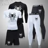 Survêtements pour hommes Hommes Compression Set MMA T-shirt à manches longues Pantalons serrés Fitness Bodybuilding Vêtements Top Rashguard Sport Suit Hommes 230825