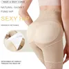 Taille Bauch Shaper Highwaisted Boxer Schwamm Pad Gefälschte Gesäß Frauen Ass Butt Lifter Shapewear Schlanke Steuer Höschen Körper Unterwäsche 230825