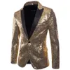 Costumes pour hommes Blazers Veste de costume pour hommes Performance Sequin Gold Stage Wine Party Robe Hôte Social Top 2021 Spring Clothes210e