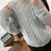 RL Ralph War Horse Brodery Woolen tröja Kvinnor Stekt degvridningar Solid New Slouchy Loose Top Short Style Slim