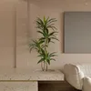 Dekorative Blumen Künstliche Dracaena-Seidenpflanze im Topf, 1,5 m, künstliche Pflanzen, gefälschte Duftstoffe, Baumboden, Bonsai für Wohnzimmer, Büro, Heimdekoration