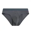 Underpants Underwear Men Cotton U Convex Pouch Lingerie High Elastic Briefs Sexy Solid Low Waist Breathable Bikini Panties
