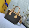 Mulheres sacola de luxo nunca ful bolsas mini sacos de compras de couro de alta qualidade flor carta ombro totes senhoras moda crossbody maquiagem