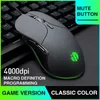 Profession przewodowe gaming mysz 6 przycisków 4000 DPI Optyczna mysz USB myszy na PC Laptop Myse Myse Mute Ored Mysz Q230825