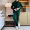 Men's Suits Autumn Winter Waffle Fit Business Casual Brand Clothing Solid Color Dress/ Tuxedo Wedding Banquet Office