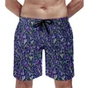 Mäns shorts Summer Board Lavender Flower Sports Fitness Light Purple Beach Short Pants Casual Fast Dry Trunks Plus Size