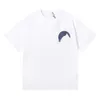 American Fashion Brand Moon Letter Print Hip Hop Unisex Loose Casual Round Neck Kort ärm T-shirt