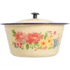 Bowls Enamel Basin Bowl Containers Lids Products Household Soup Tureen Pot Retro Style Stainless Steel