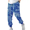 Pantalones para hombres Pantalones de chándal transpirables de malla para hombre Pantalones con estampado de flores de anacardo Tendencia del pie del ramo