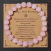 Charm Bracelets Wholesale Birthday Cards Bracelet Natural Stone Rose Quartz Amethysts Amazonite Beads Women Men Lucky Jewelry Gift