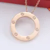 Designer Luxury Circle Love Necklace For Women Love Jewelry Diamond Chain Valentines Day Gift Halsband Chokerkedjan smycken Tillbehör Non Fading