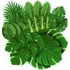 Fleurs décoratives 10 pièces été feuilles de palmier tropicales artificielles hawaïen Luau Jungle décoration de fête de mariage anniversaire Table décor plante