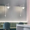Lâmpadas de parede Nordic braço móvel para quarto sala de jantar preto luzes LED corredor iluminação lateral