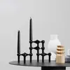 Luxury Silver Nordic Molecular Candle Holder Metal Candlestick Table Centerpiece Living Room Decor Ornament Gift set candelabra HKD230825