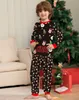 Familjsmatchande kläder Xmas Family Matching Pyjamas Set ankomster julgran Santa Deer tryck vuxna barn PJS Baby Jumpsuit Dog kläder 230825