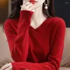 Women's Sweaters Cashmere Sweater Women Knitted Pure Merino Wool 2023 Winter Fashion V-Neck Top Autumn Warm Pullover Jumper Clothes