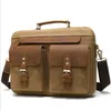 Laptop Bags Canvas Men Bag 14 Inch Notebook Portfolio Leather School Women Working Daily Shoulder 230823