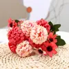 Decorative Flowers Wedding Favor Bridal Bouquet Party Supplies Floral Arrangement Lifelike Plants Artificial Hydrangea Silk Daisy