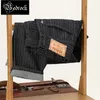 Męskie dżinsy MBBCAR 13 unz Herringbone Raw jeanse dżinsy Mężczyzny Oryginalne ciemnoniebieskie Striped Casual Pants Vintage Wash Slim Fit 7350 230825