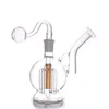 Wholesale mini Thick Glass tobacco Pipe 6Arm Tree Perc Bubblers Heady Recycler Water Oil Dab Rigs bong for Smoking with 14mm Banger