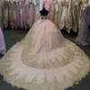 Pembe Balo Gown Quinceanera Kızlar İçin Elbiseler Boncuklu Aplikler Doğum Günü Dantel Yukarı Mezuniyet Balo Partisi önlükleri s s