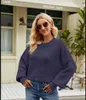 2023 Autumn/Winter New European and American Loose Short Pullover Sweater Fashion Long Sleeve Round Neck Knit