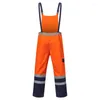 Men's Pants Fashion Orange Overalls High Visibility Trousers Reflective Safety Work Long