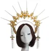 Accessoires de bijoux Vintage Lolita, couronne Halo en relief, chaîne perlée, bandeau diadème en métal, paquet de matériel de bricolage