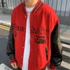 Vestes pour hommes Vestes de broderie de lettres rétro européennes et américaines manteaux hommes rue hiphop allmatch uniforme de baseball couple veste décontractée 230824