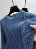 Herrtröjor Premium Pure Cotton Round Neck Sweater Men's Autumn and Winter Trend Personlig Jacquard Vintage Casual Warm Knit Pullover Men 230824