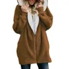 Pelliccia da donna Abiti invernali Donna 2023 Cappotti di moda Agnello Cashmere Maglione lungo con cappuccio Plus Cappotto di velluto Giubbotti in finta peluche