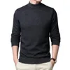 Men's Sweaters Sweater Mens Pullovers Half Turtleneck Slim Fit Jumpers Knitwea Casual Clothing Male Fashion Brand Distressed Solid