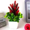 Dekorativa blommor 1 st högkvalitativt hemdekoration Artificiell krukutimulering Flower Bonsai Small Grass Fake Plant Desk Table Ornament