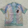 Herrklänningskjortor Casablanca -skjortor som spelar korttryck Masao 1 1 Top Version Hawaiian Short Sleeve Shirt 230824