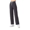 LU Yoga Pants Countback Still Women's Sport Casual Cloud Sense High Elastyczne sznurowanie kieszeni szeroka noga