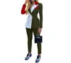 Abiti da uomo 2023 Ultima moda casual Splicing Abito da donna Taglie forti Set da donna slim per giacca uniforme da indossare in ufficio