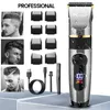 Electric Shavers Professional Hair Clipper Rechargeable Trimmer For Men Beard Kids Barber Cutting Machine Haircut LED Screen Waterproof 230825