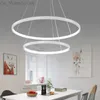 60 cm, 80 cm, 100 cm moderne hanglampen voor woonkamer, eetkamer, cirkelringen, acryl aluminium behuizing, LED-plafondlamparmaturen HKD230825