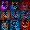 Masques de fête Masque d'Halloween LED Light Up Masque effrayant pour Festival Cosplay Halloween Costume Mascarade Fêtes Carnaval Cadeau FY9210 0825 Meilleure qualité