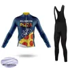 Ensembles de course Maillot de cyclisme Set 2023 Hiver Kits de polaire thermique Hommes à manches longues Vêtements de vélo Costumes Bib Bike VTT Ropa Ciclismo Maillots